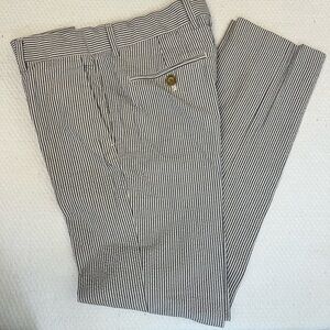 J.CREW CREWCUTS- Ludlow Slim Fit Suit Pants Seersucker Stripe Cotton Sz 10 Boys